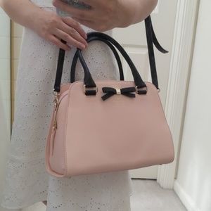 kate spade pink purse black bow